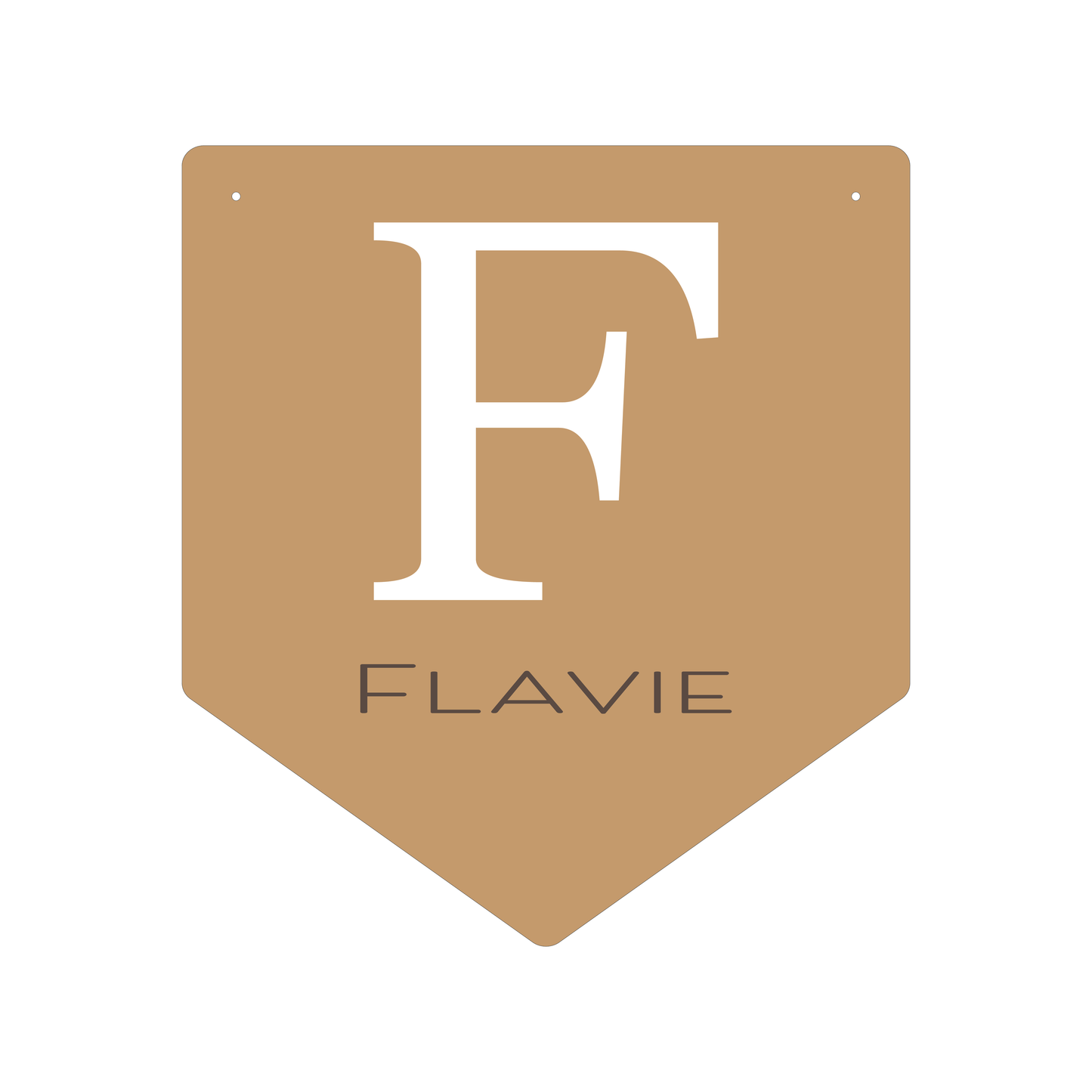 FANION EN BOIS PERSONNALISÉ - Lettre initiale
