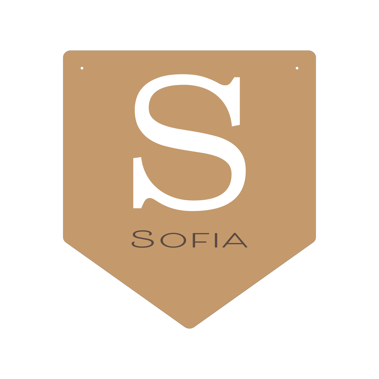 FANION EN BOIS PERSONNALISÉ - Lettre initiale
