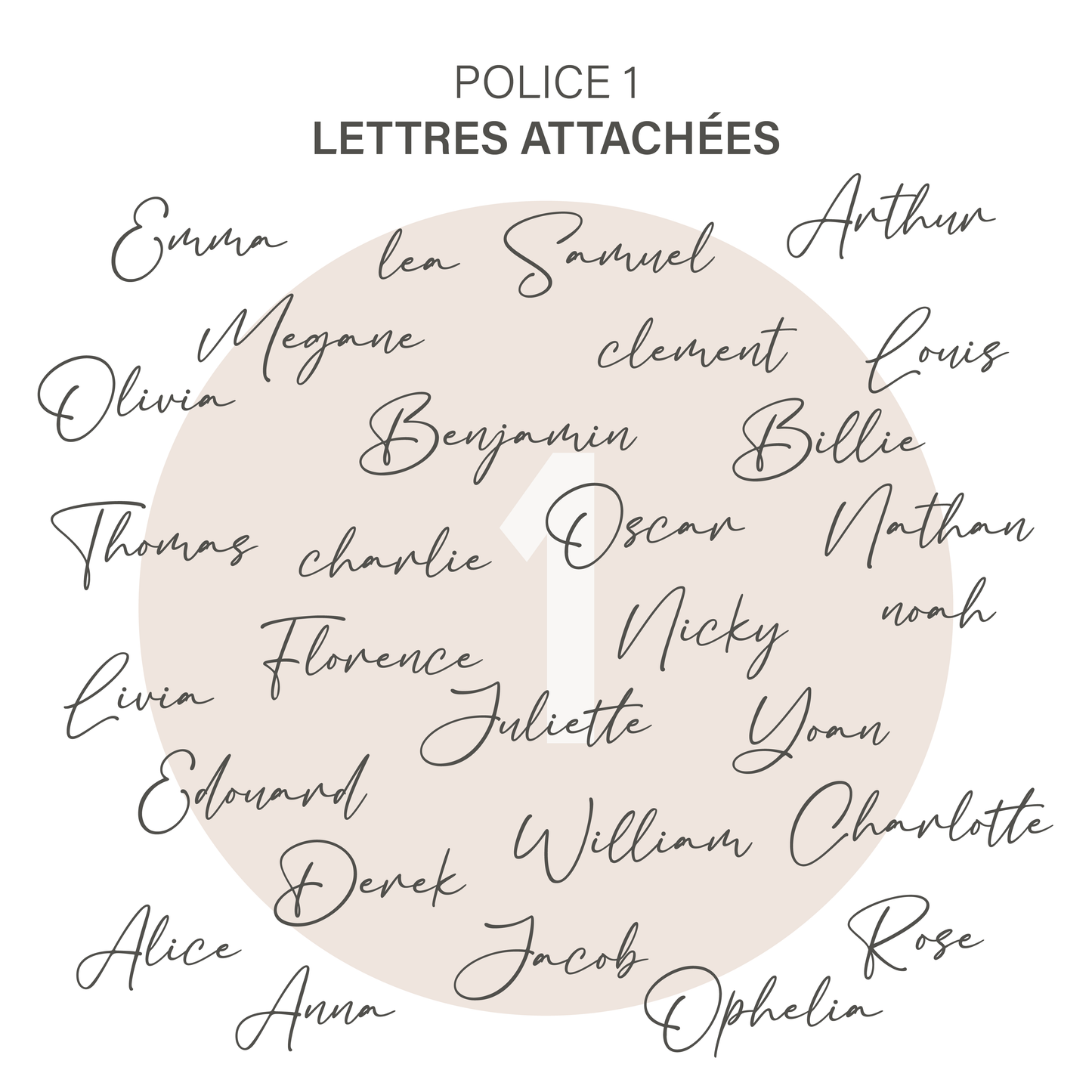 NOM EN BOIS PERSONNALISÉ - Lettres attachées (ÉPAIS - 1/4 po)