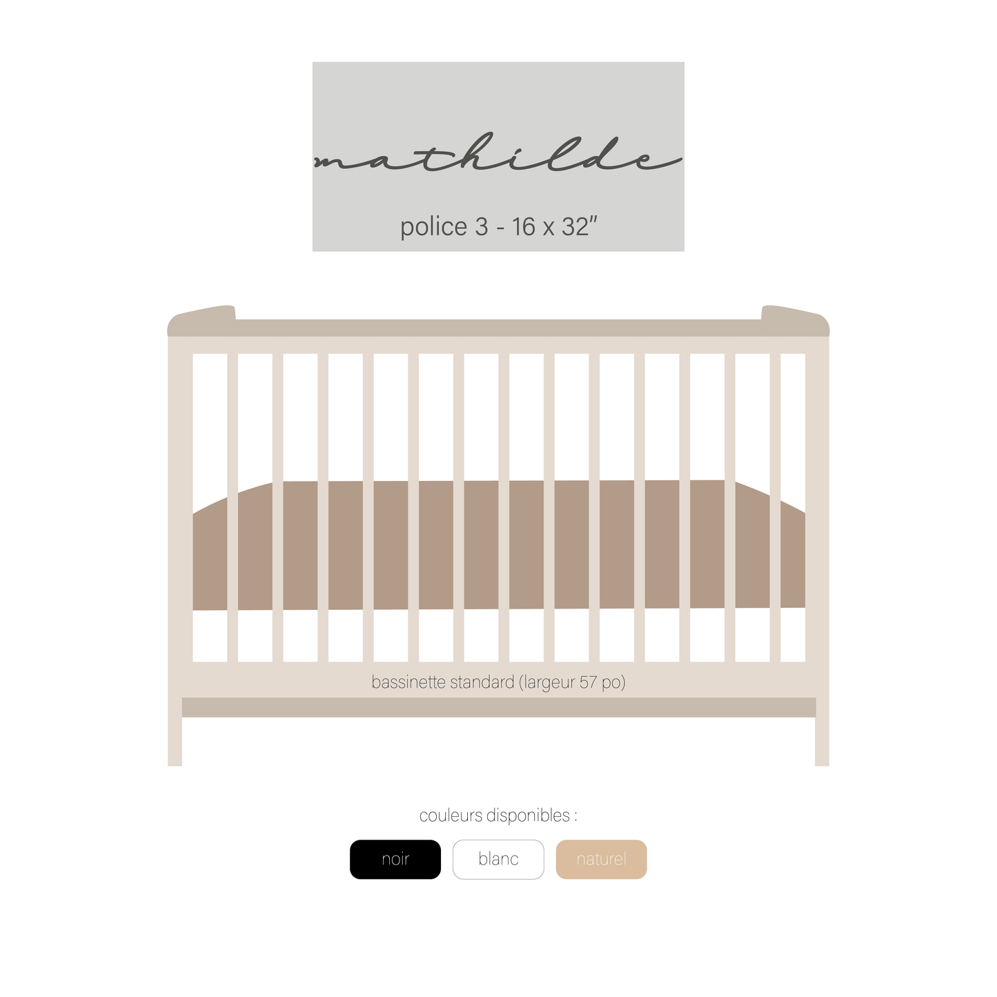 NOM EN BOIS PERSONNALISÉ - Lettres attachées (ÉPAIS - 1/4 po)