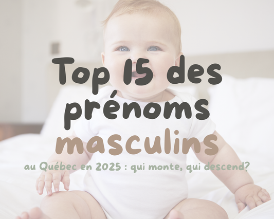 Top 15 des prénoms masculins au Québec en 2025 : qui monte, qui descend?