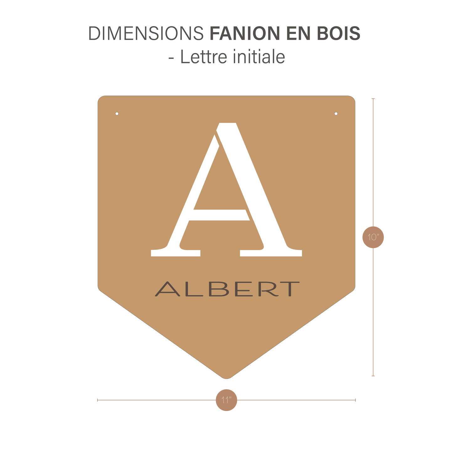 FANION EN BOIS PERSONNALISÉ - Lettre initiale