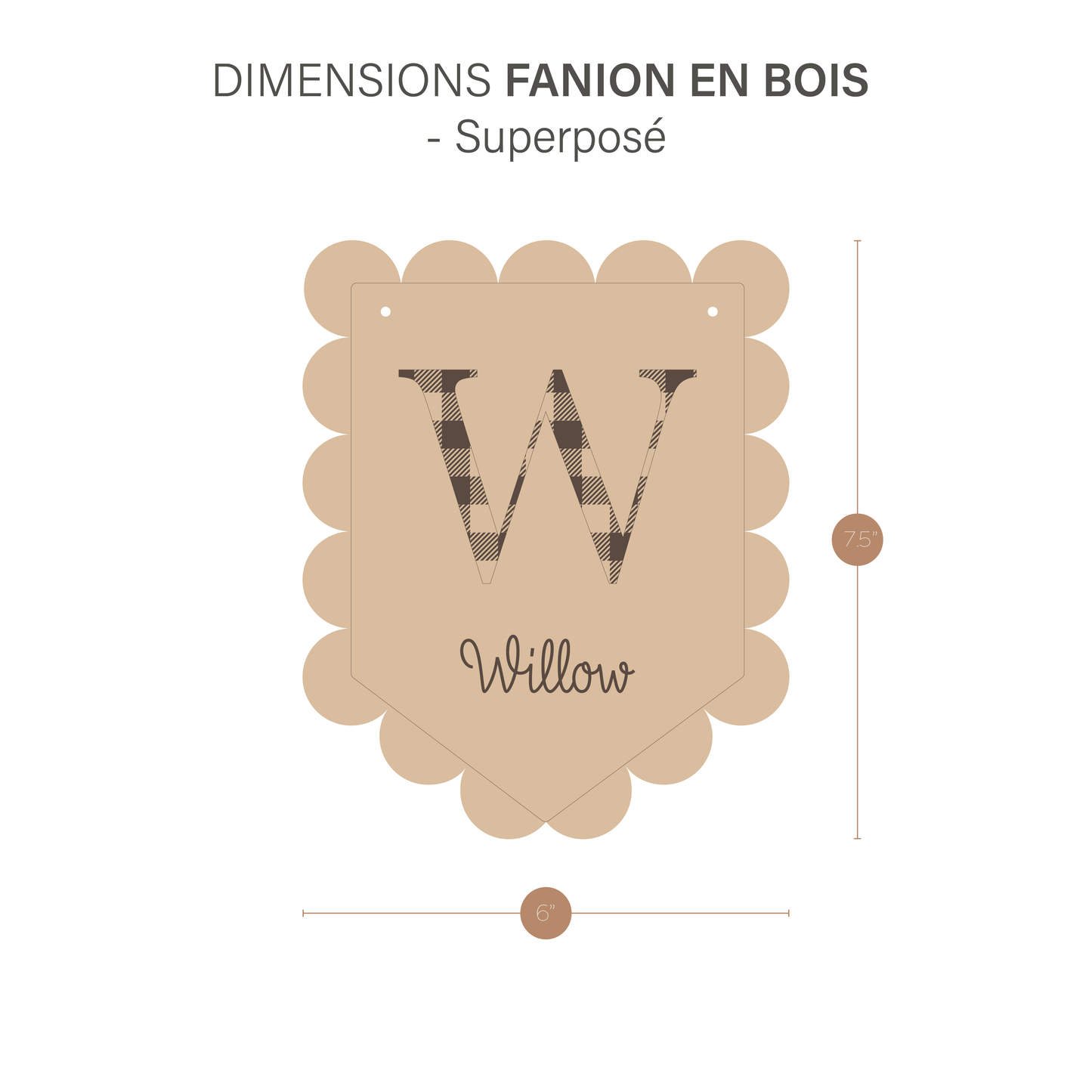 FANION EN BOIS PERSONNALISÉ - Superposé