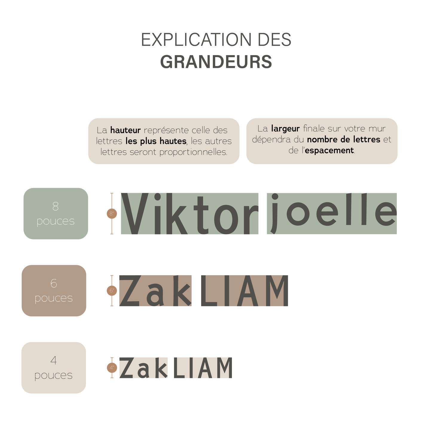 NOM EN BOIS PERSONNALISÉ - Lettres individuelles (ÉPAIS - 1/4 po)